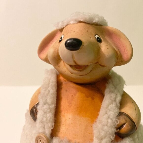 Vintage Lamb Coin Bank with Outfit 6 Inch Tall Ceramic  Sheep Figurine - Picture 11 of 13